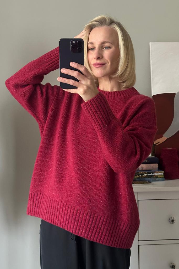 Джемпер Твид Клюква 100% меринос