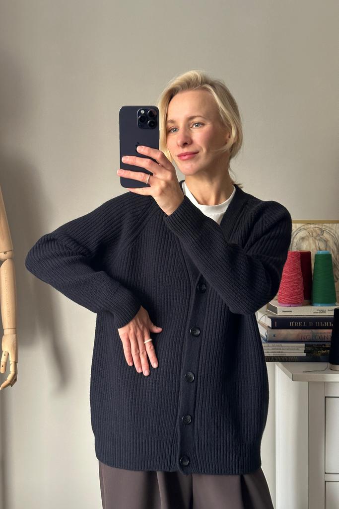 Кардиган Ночной океан 100% меринос