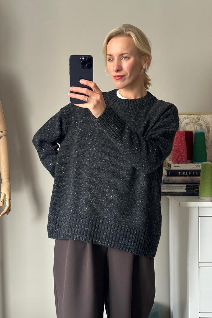 Джемпер Твид Графит шерсть/па