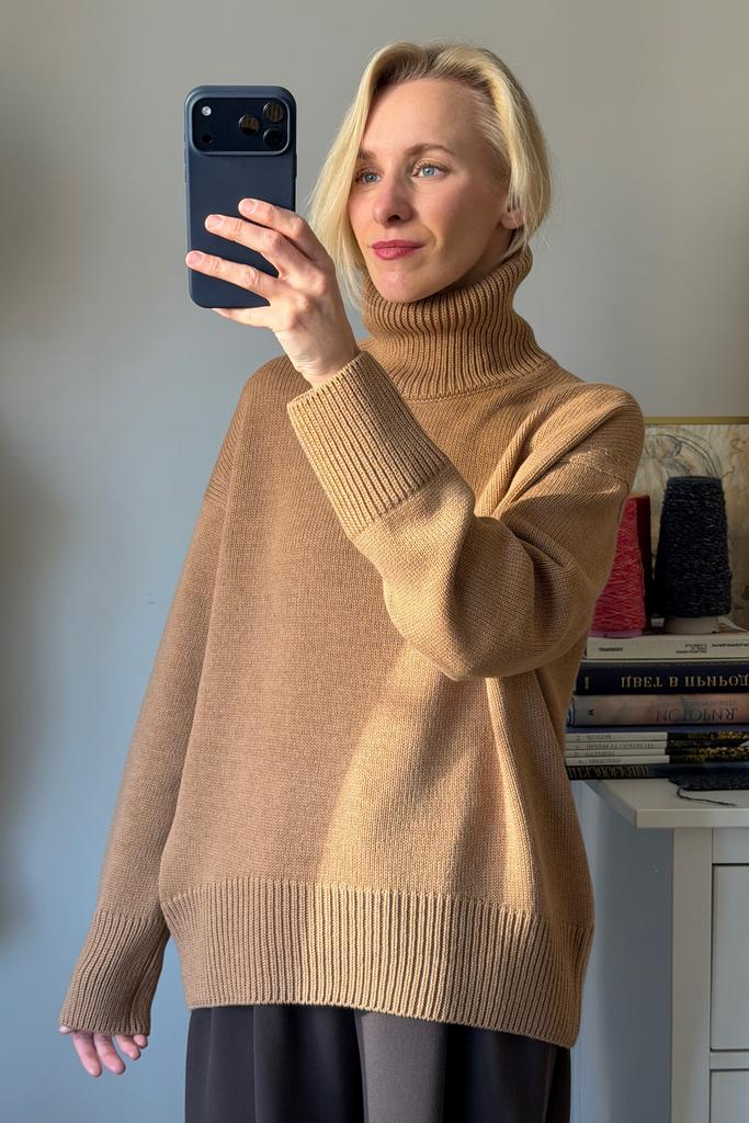 Свитер Кэмел меринос/шелк/кашемир