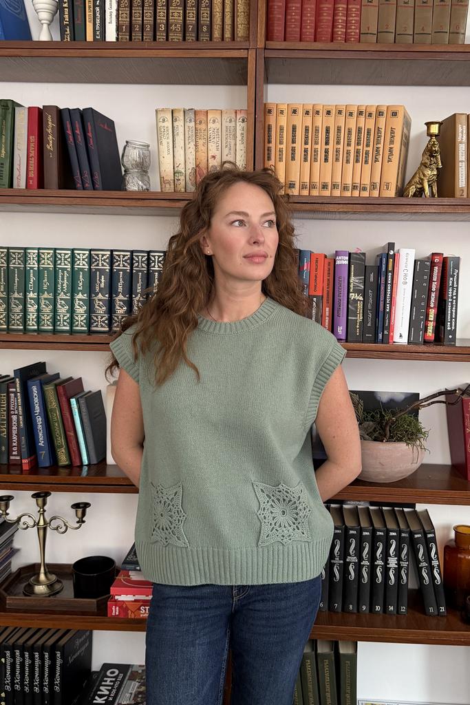 Жилет Шалфей 100% меринос