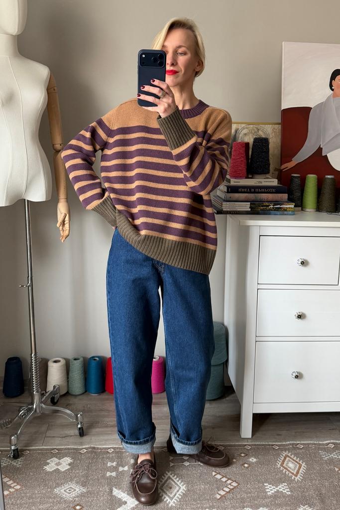 Джемпер Полосатый меринос/шелк/кашемир