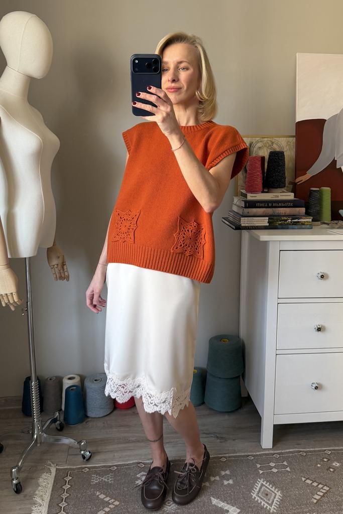 Жилет Оранжевый 100% меринос