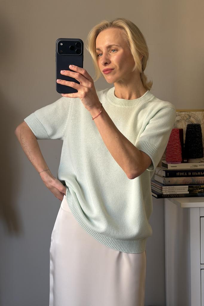 Футболка Мята меринос/шёлк/кашемир