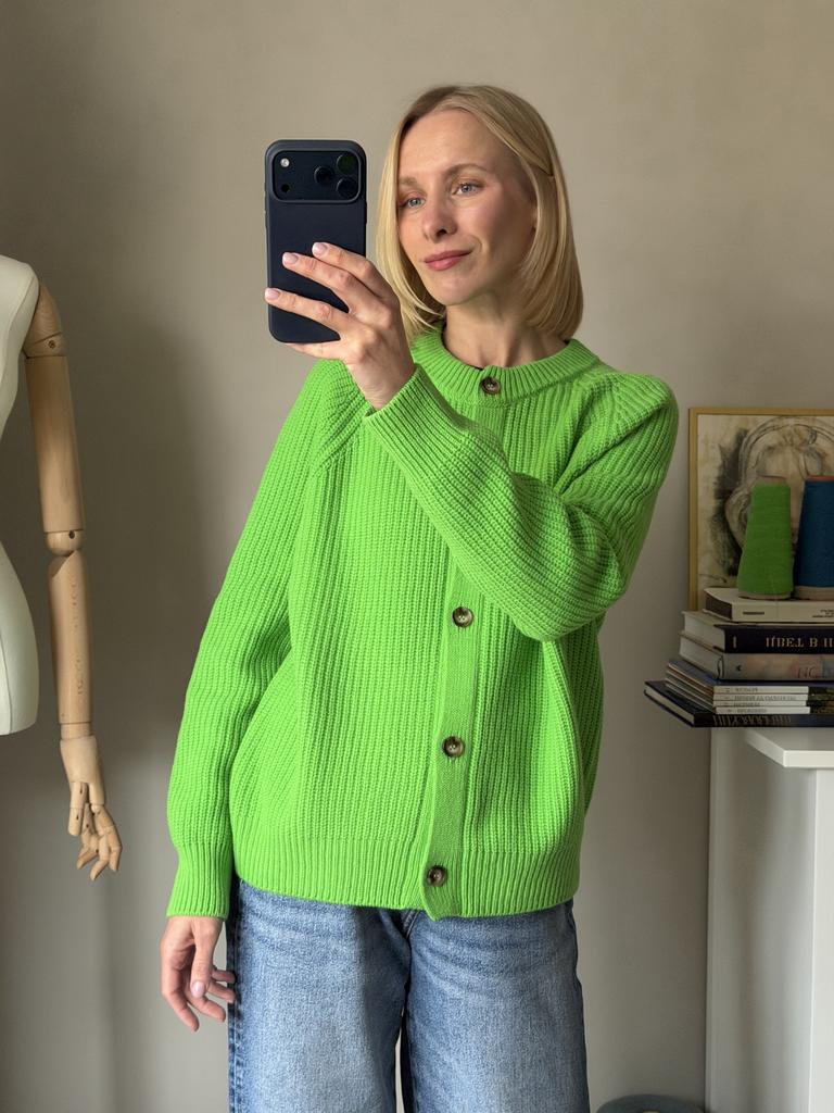 Кардиган Весенняя зелень 100% меринос