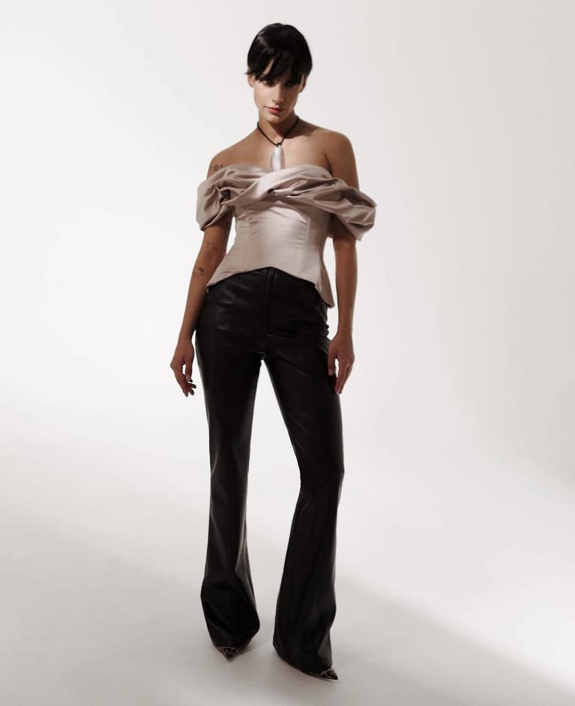 Корсет вивьен с драпировкой беж