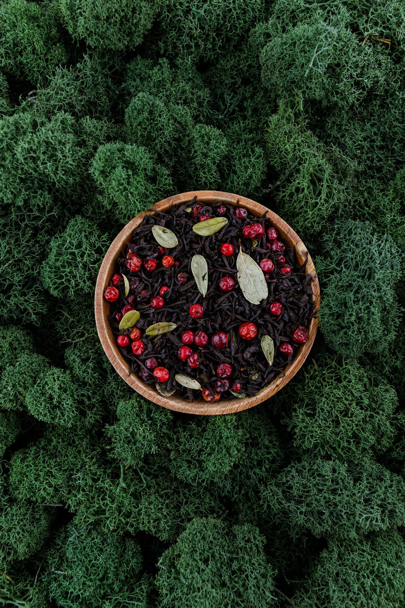 Брусничный MIX. Чёрный чай