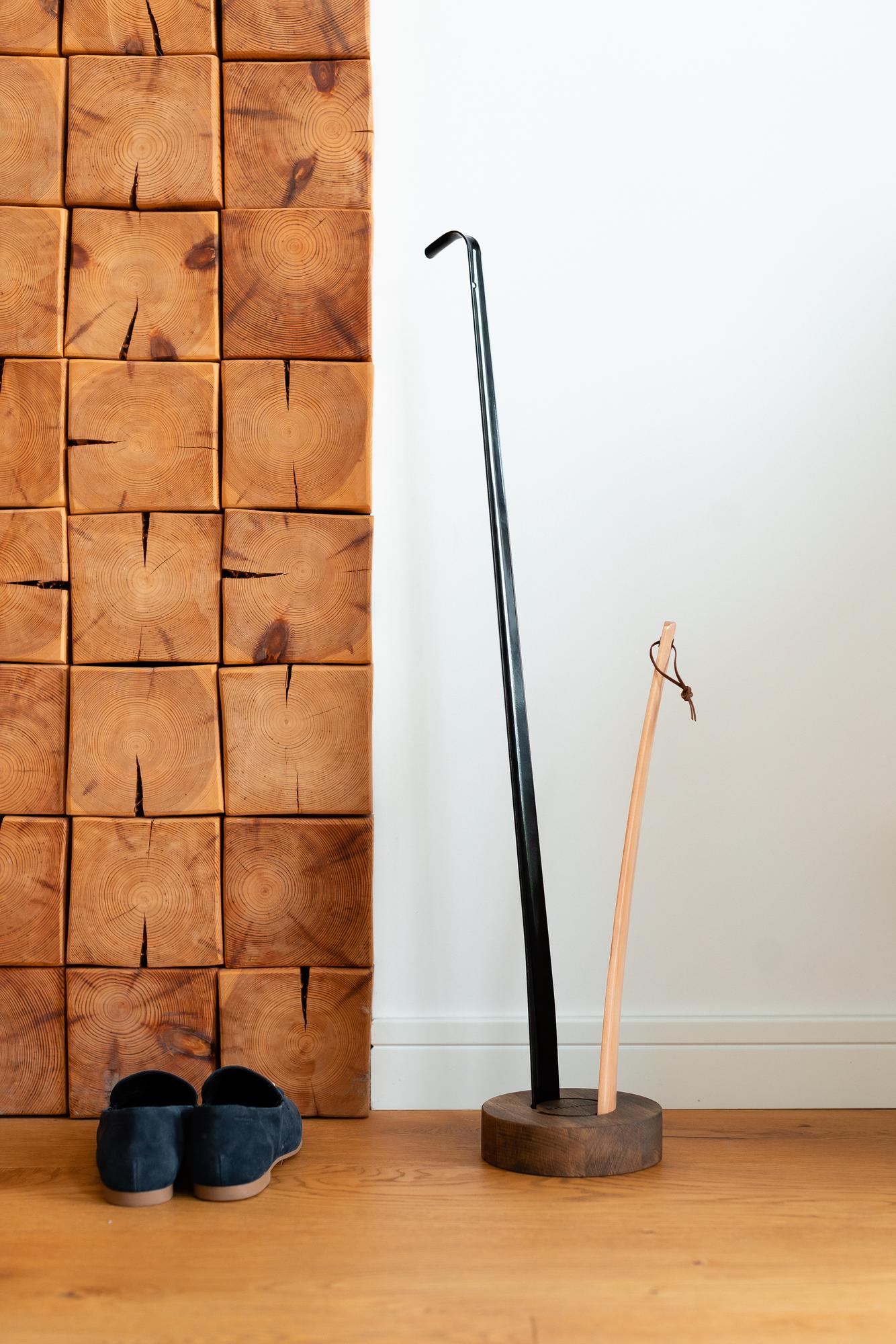 Подставка под обувной рожок круглая, цвет орех