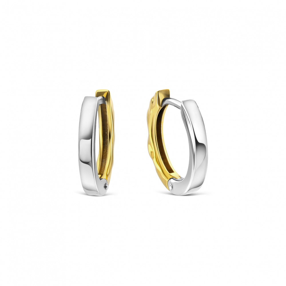 Серьги круглые биколор