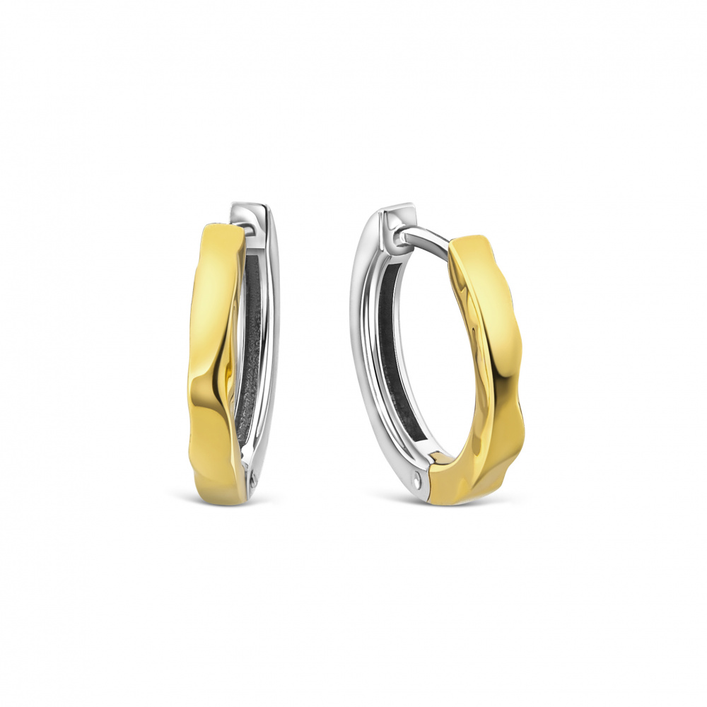 Серьги круглые биколор