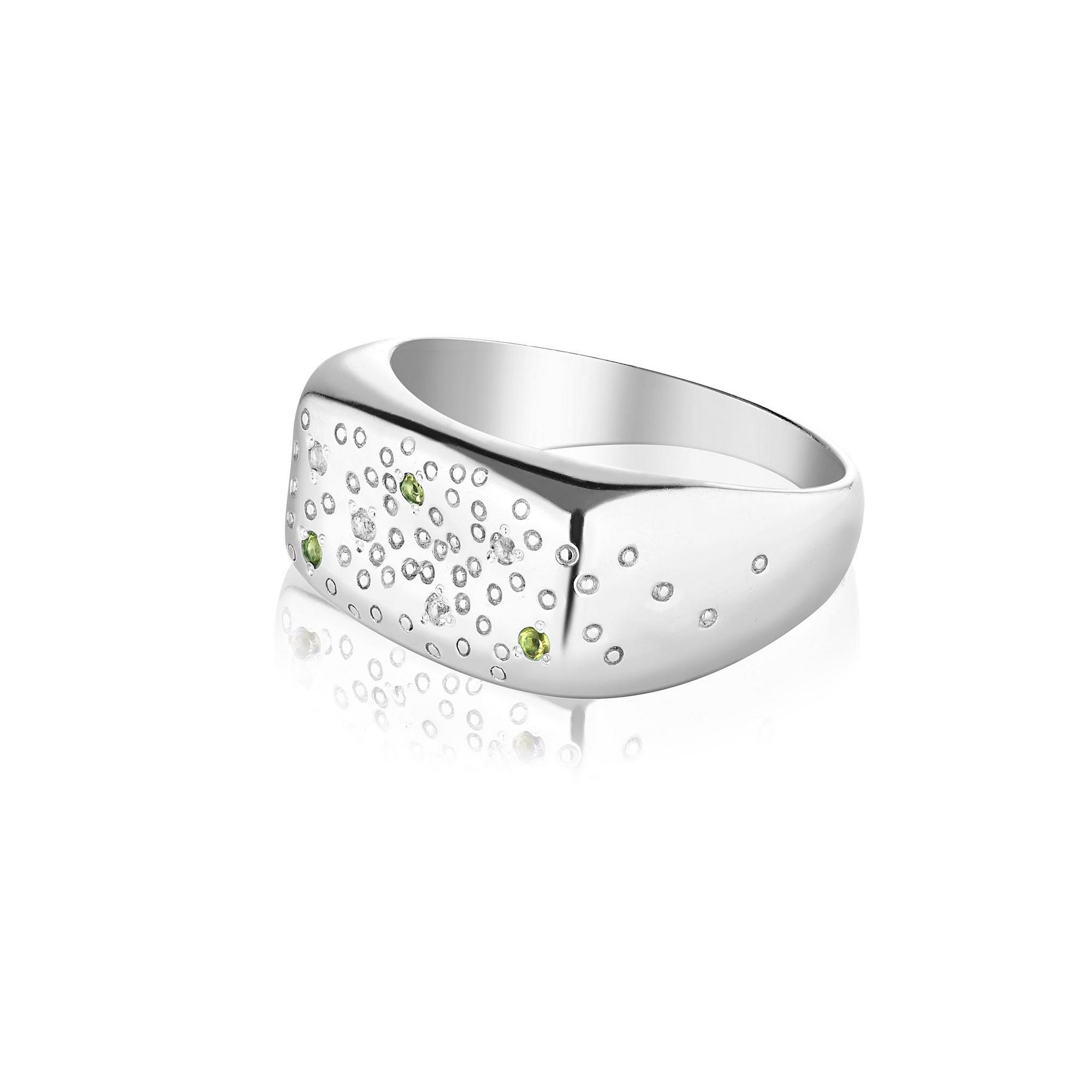 Кольцо 7 Crystals с топазом и хризолитом