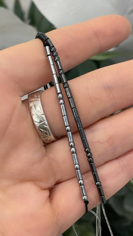 Браслет с шрифтом на азбуке морзе "Magic code" с гематитом