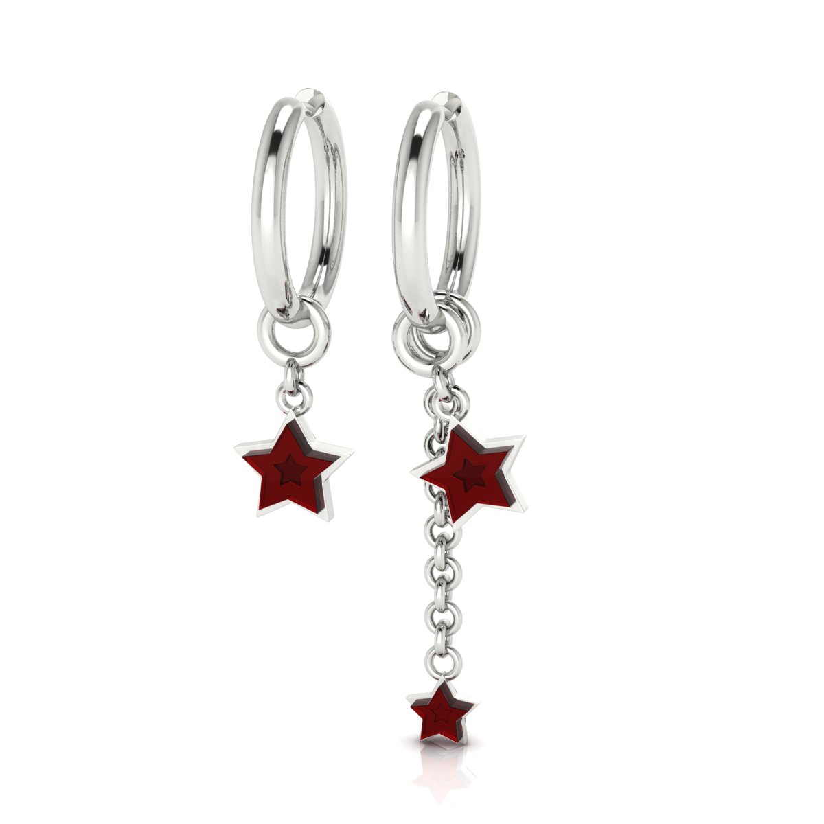 Серьги с натуральным янтарем и подвесом "звезды"