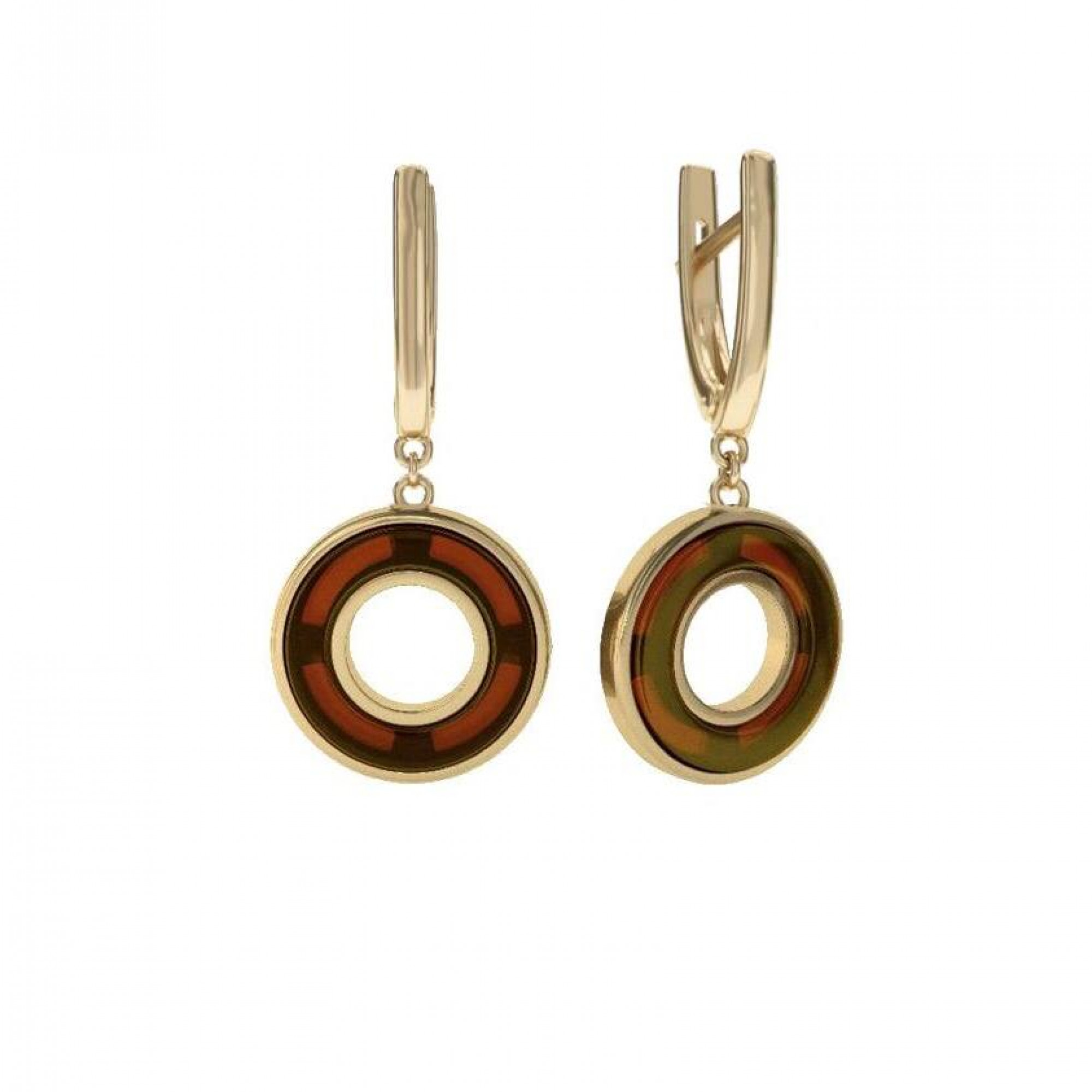 Серьги с натуральным янтарем