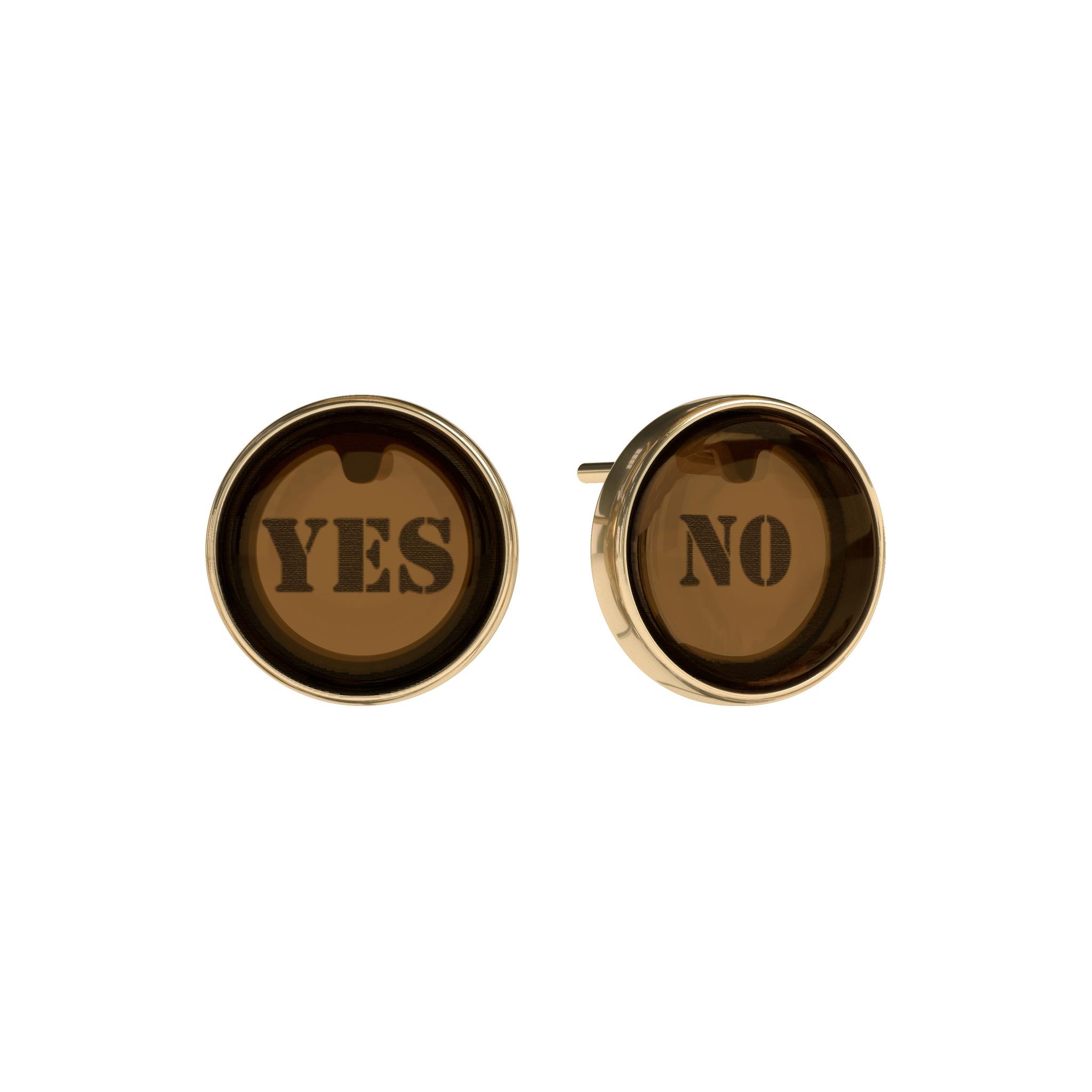 Серьги yes/no с натуральным янтарем