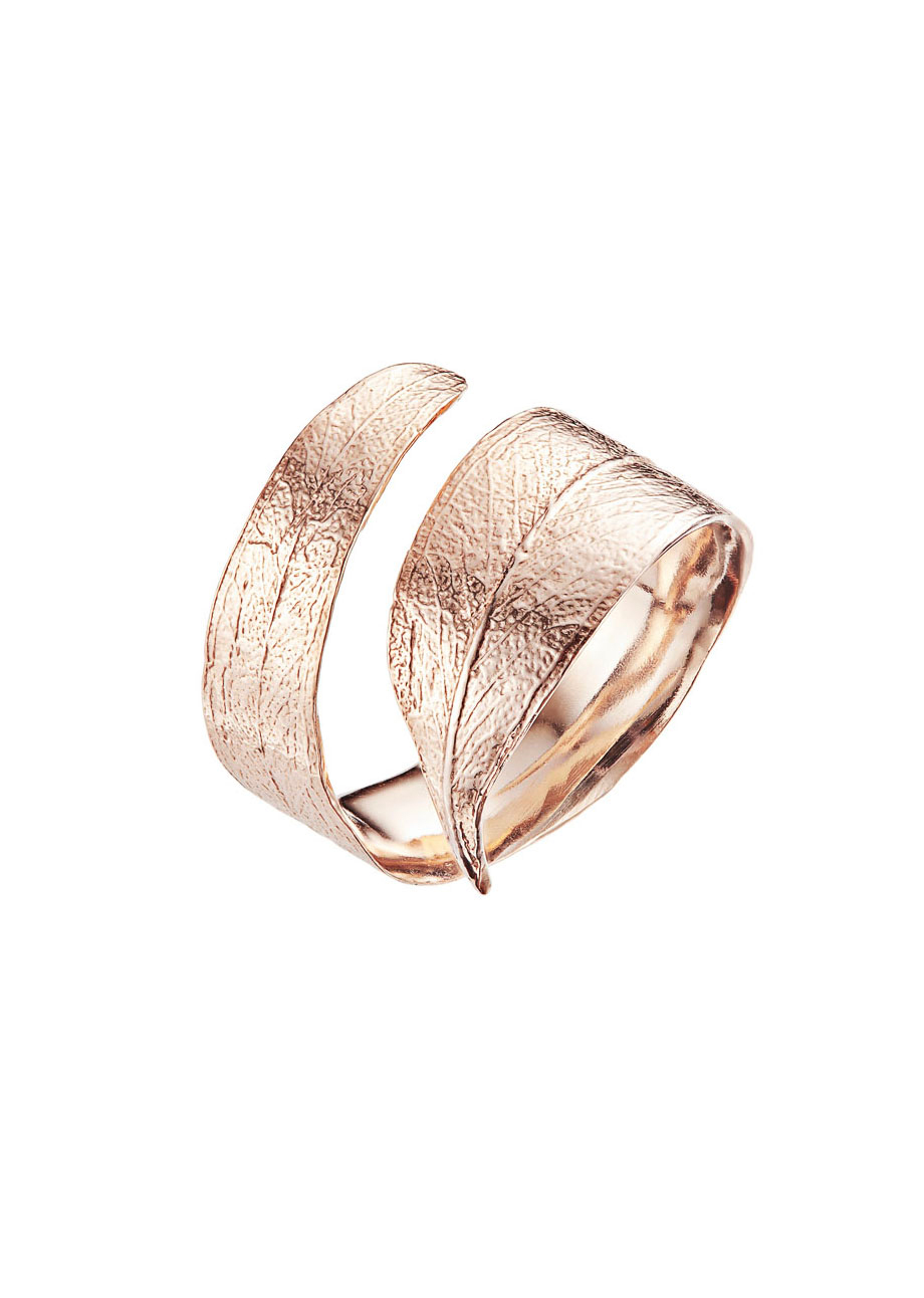 Кольцо Эвкалипт позолота