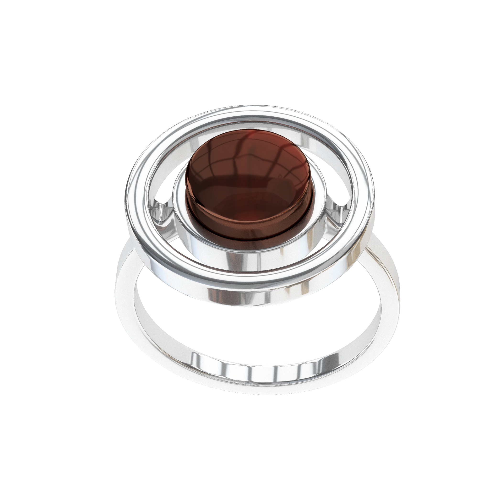 Кольцо с натуральным янтарем