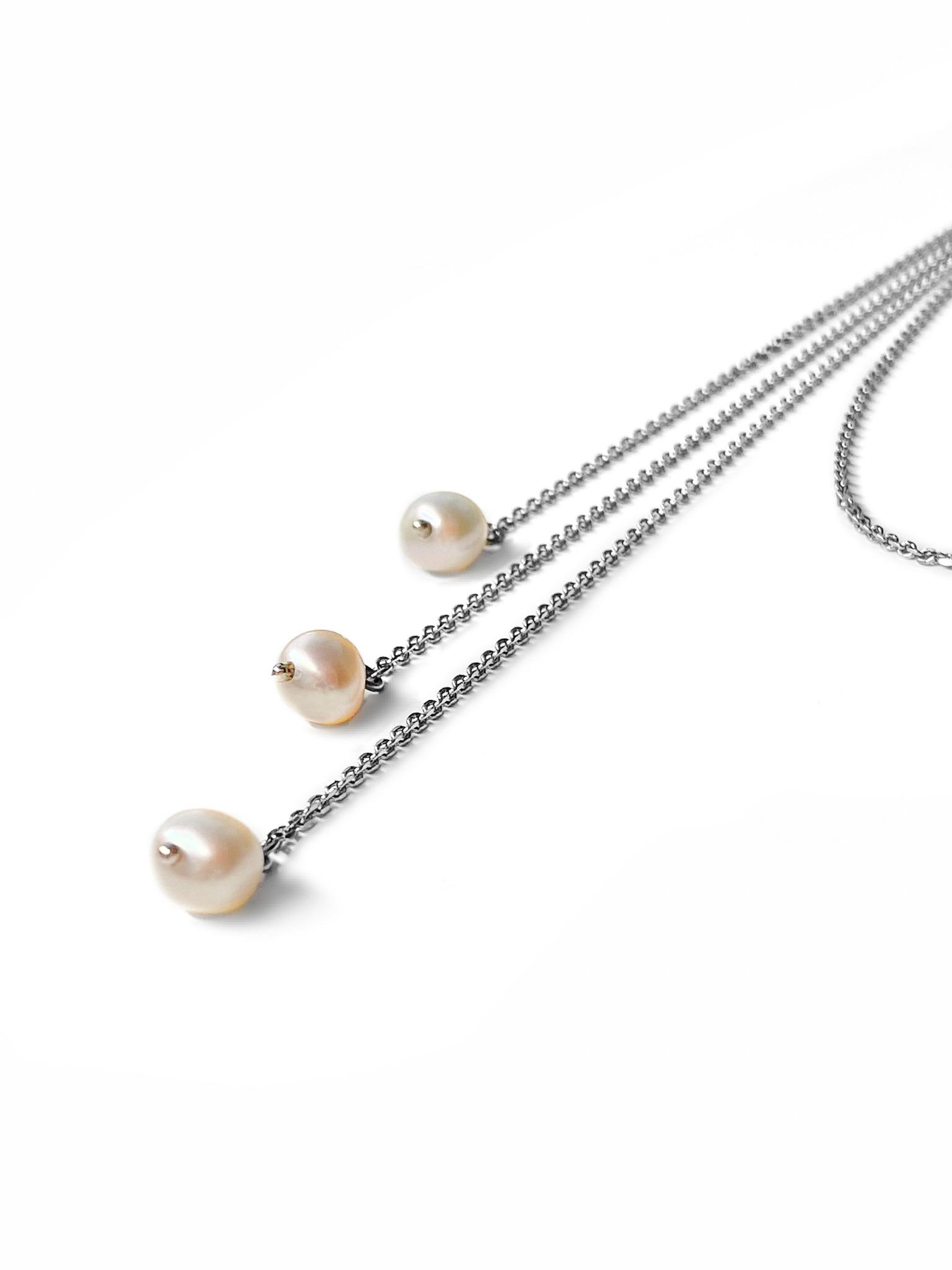 Серебряная моносерьга-кафф "Base pearl"