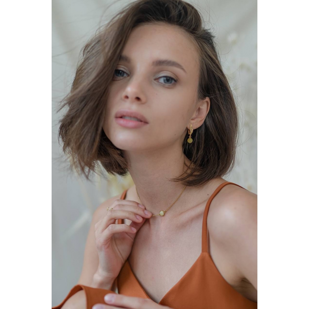 Колье из натурального молочного янтаря N20002ZM