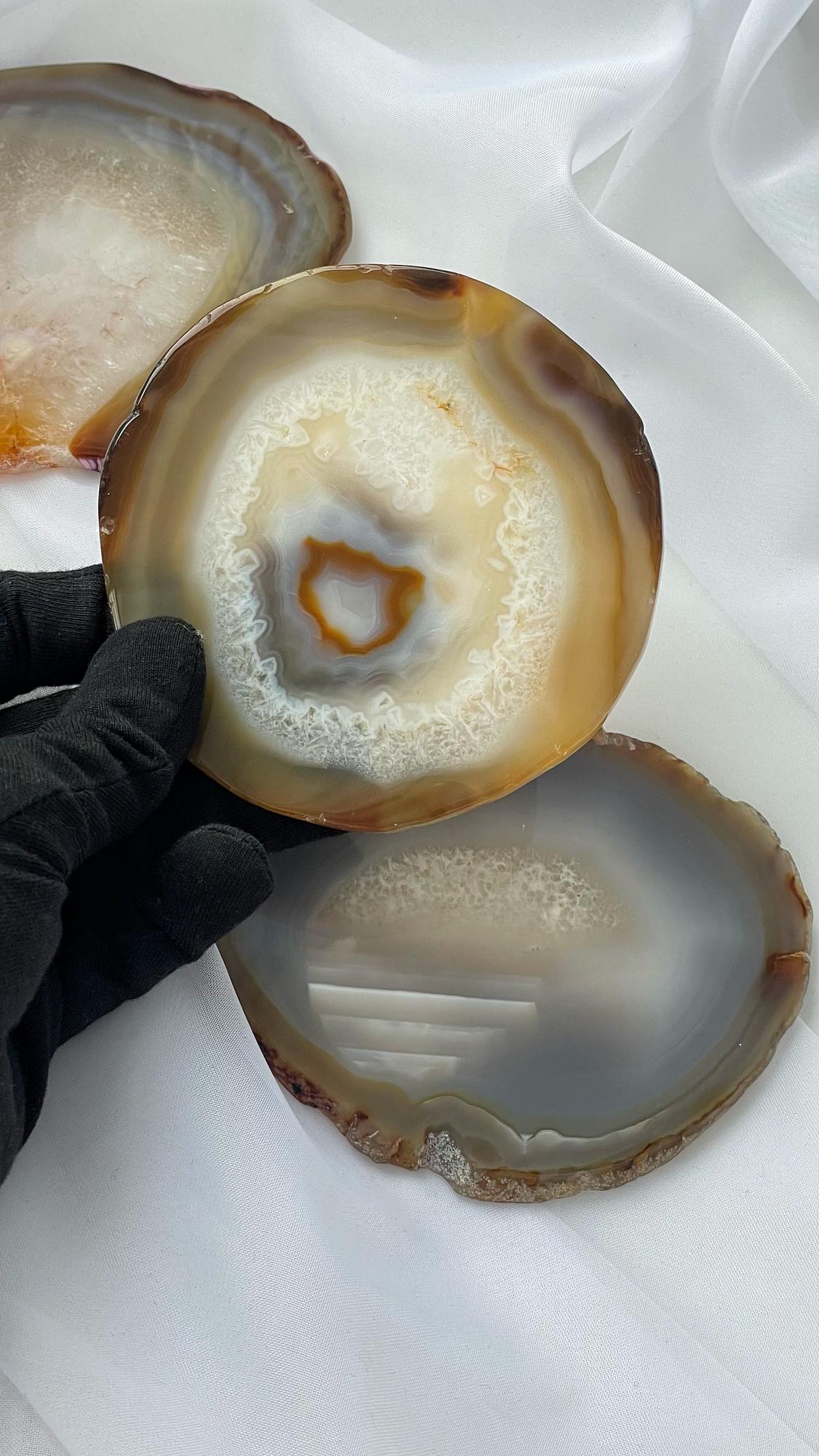 Срез агата серый