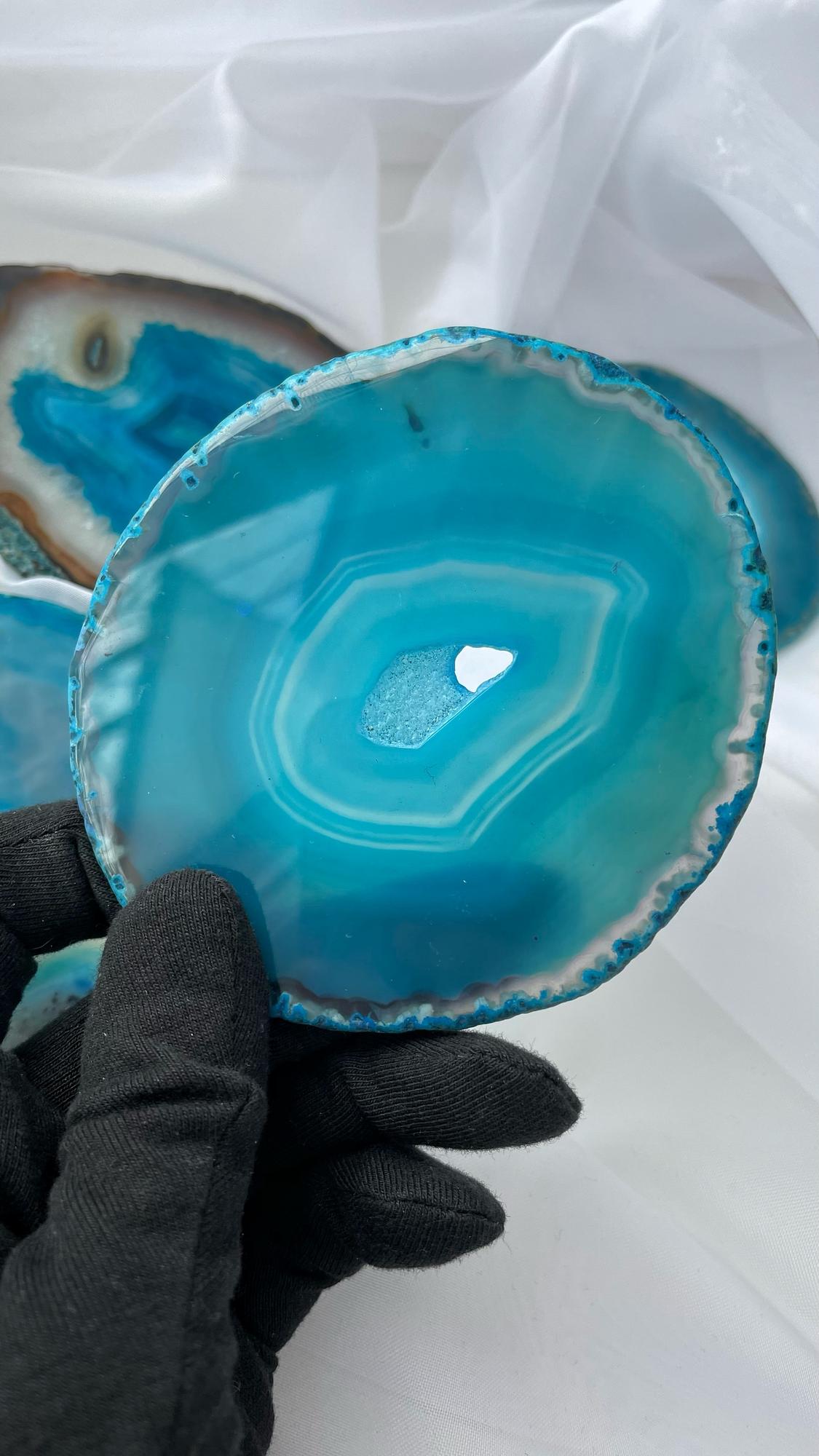 Срез агата синий