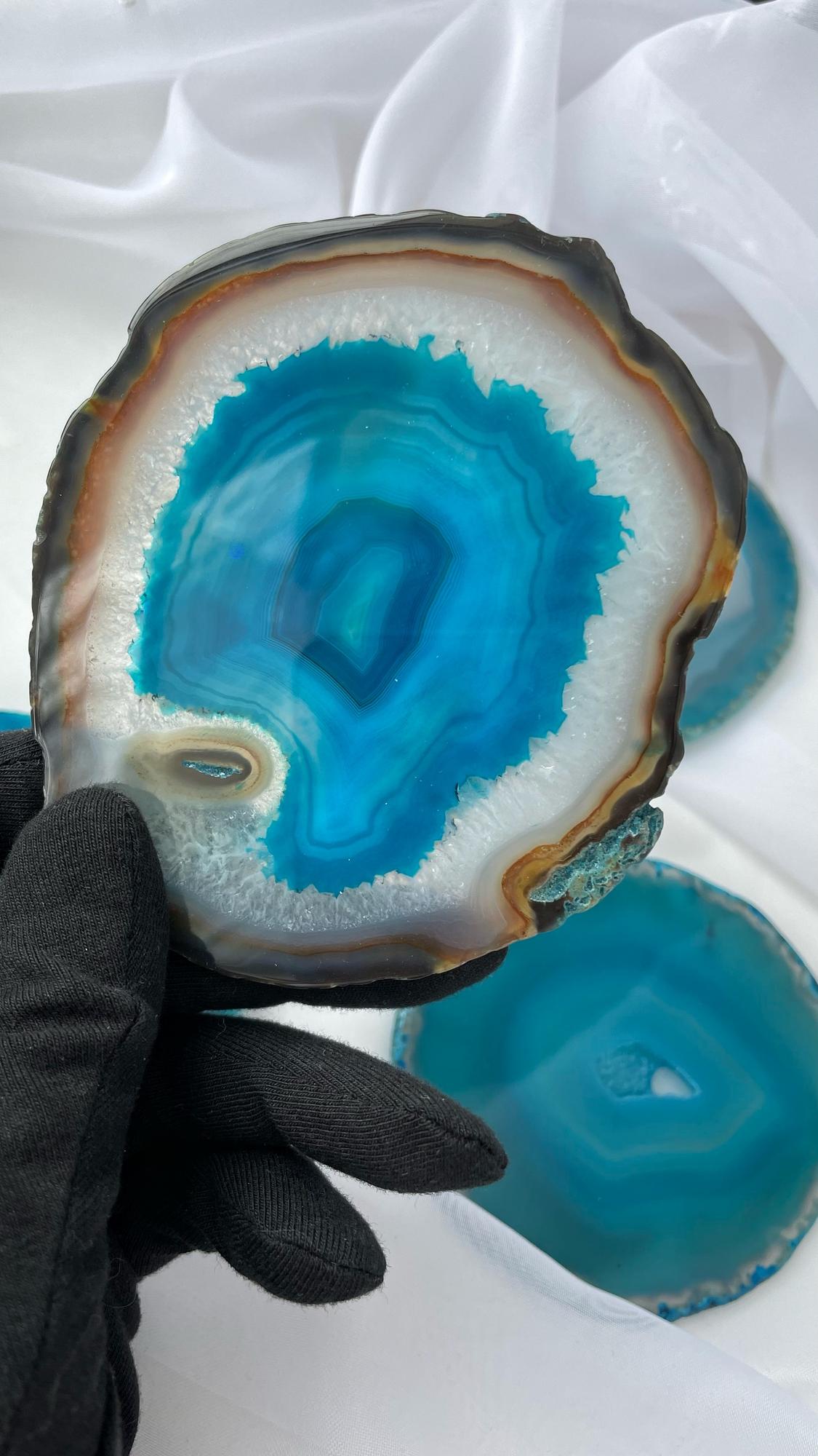 Срез агата синий