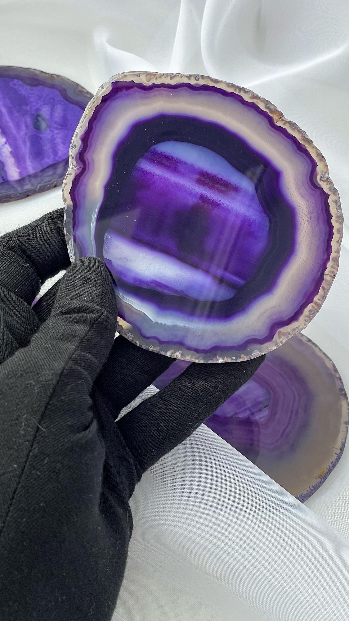 Срез агата фиолетовый