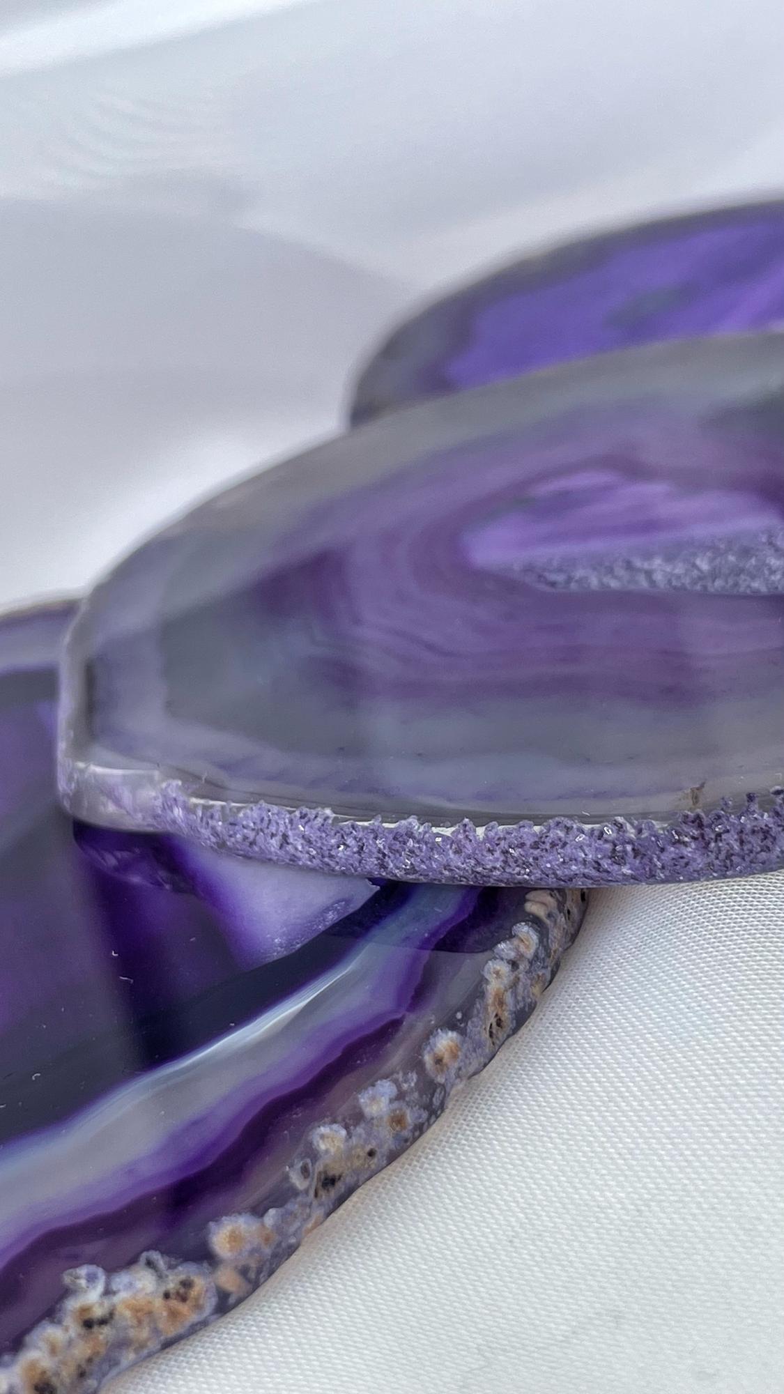 Срез агата фиолетовый