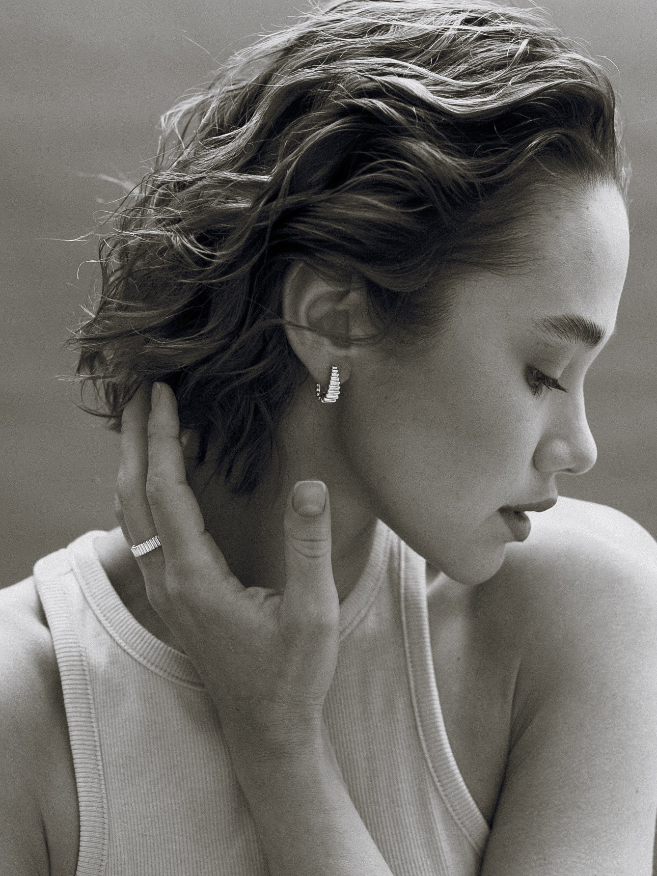 Серебряные серьги "Barrel"