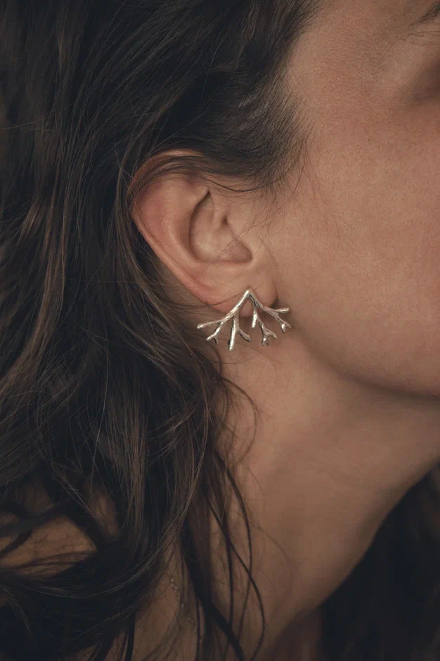 Серьги "Веточка коралла"