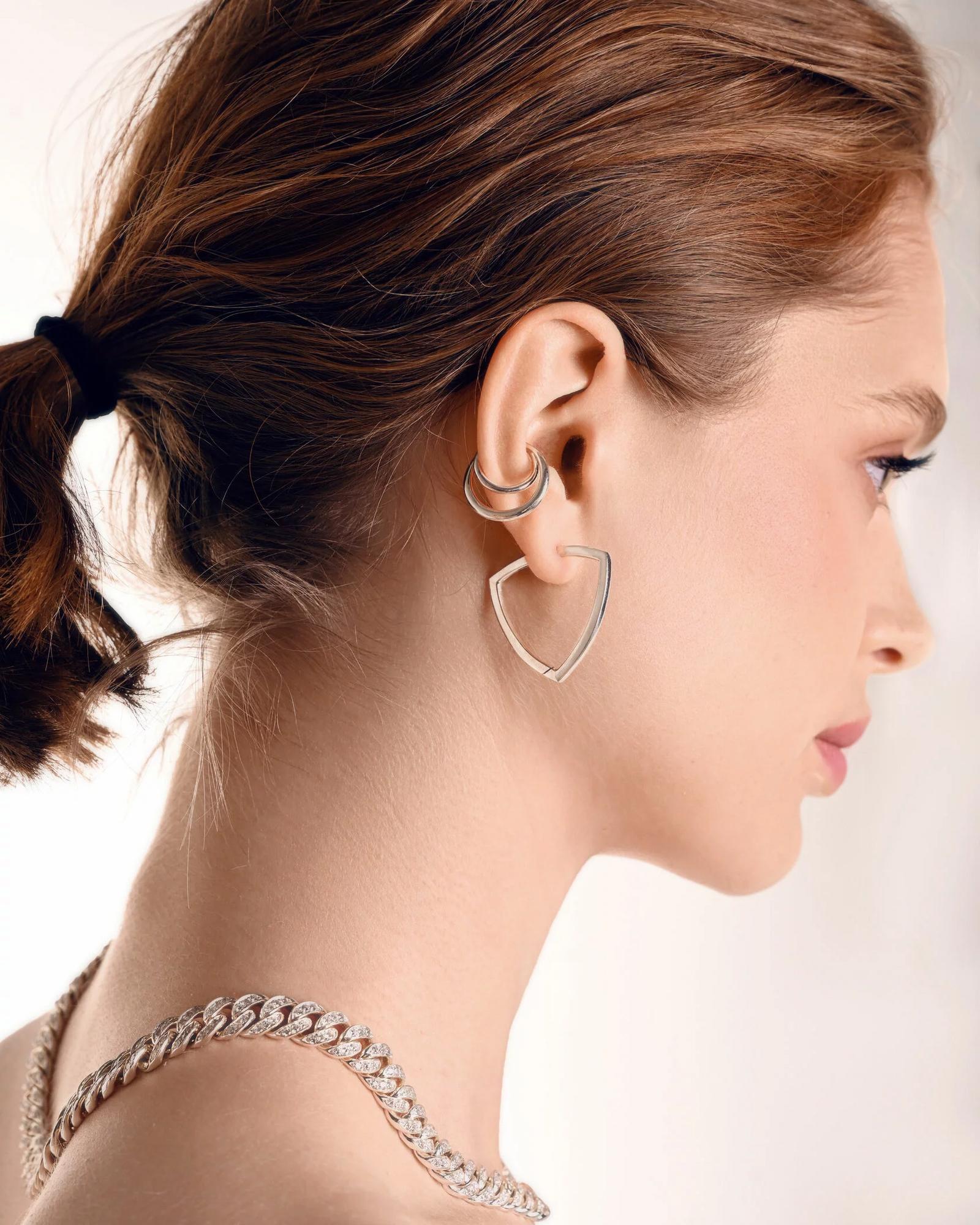 Серебряные серьги "Треугольник "