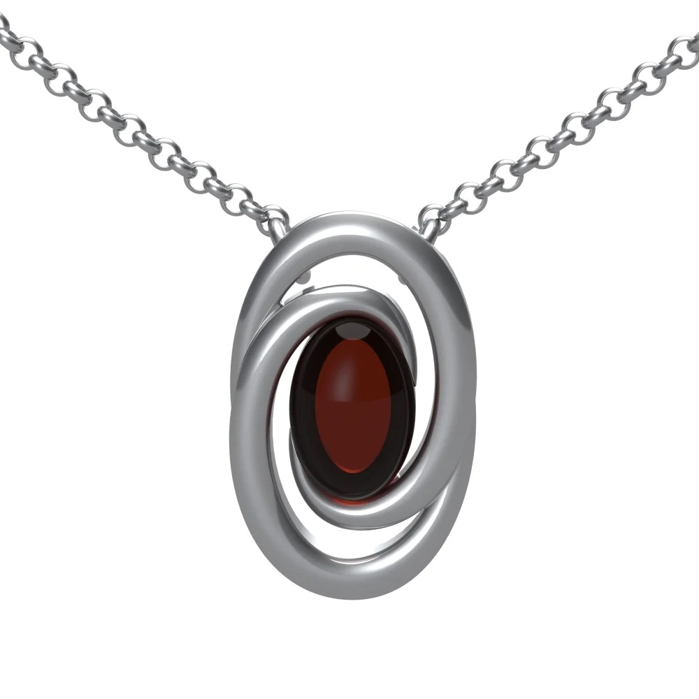 Колье из натурального янтаря N20041SV