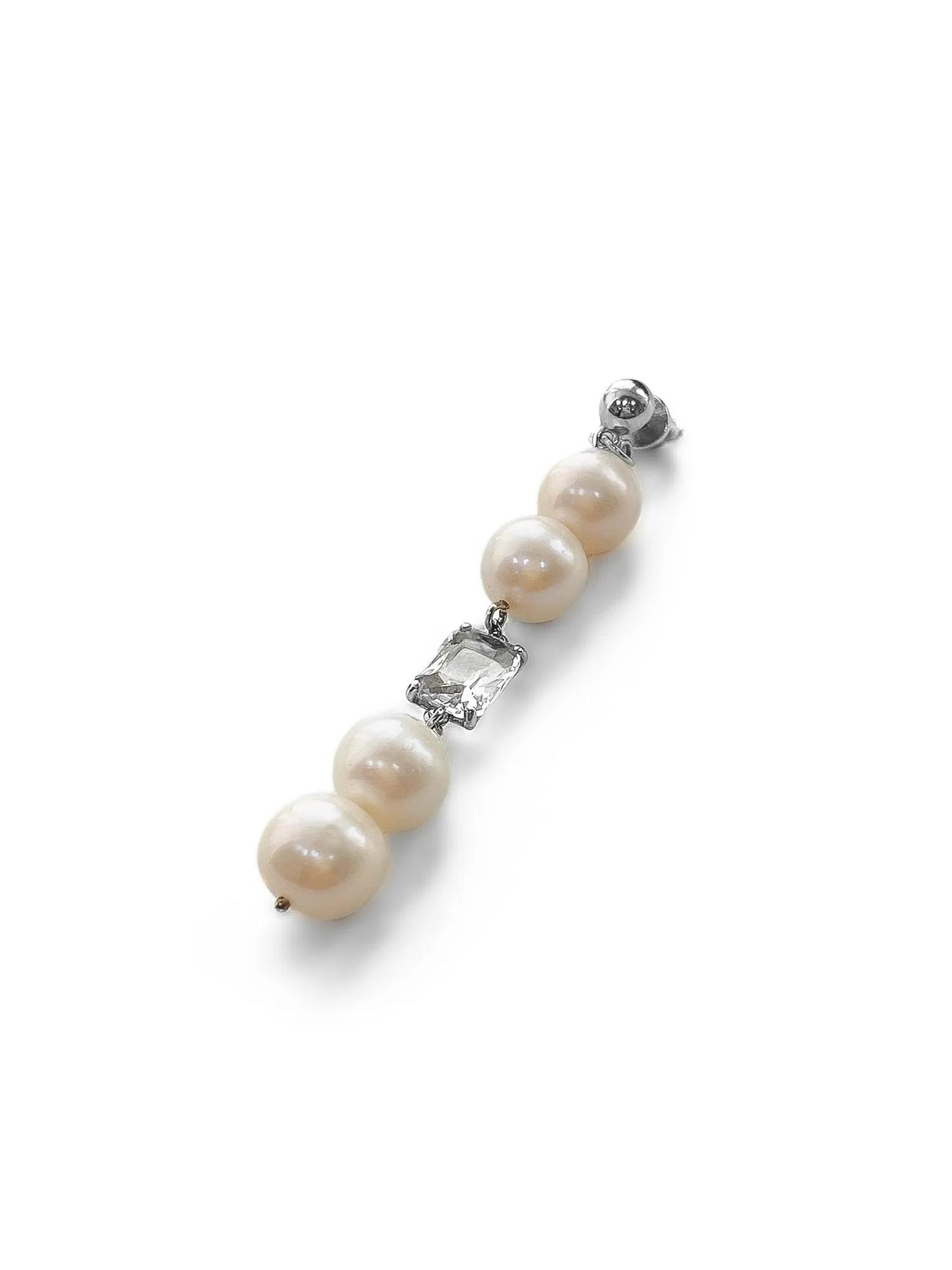 Серебряная моносерьга "Base pearl"