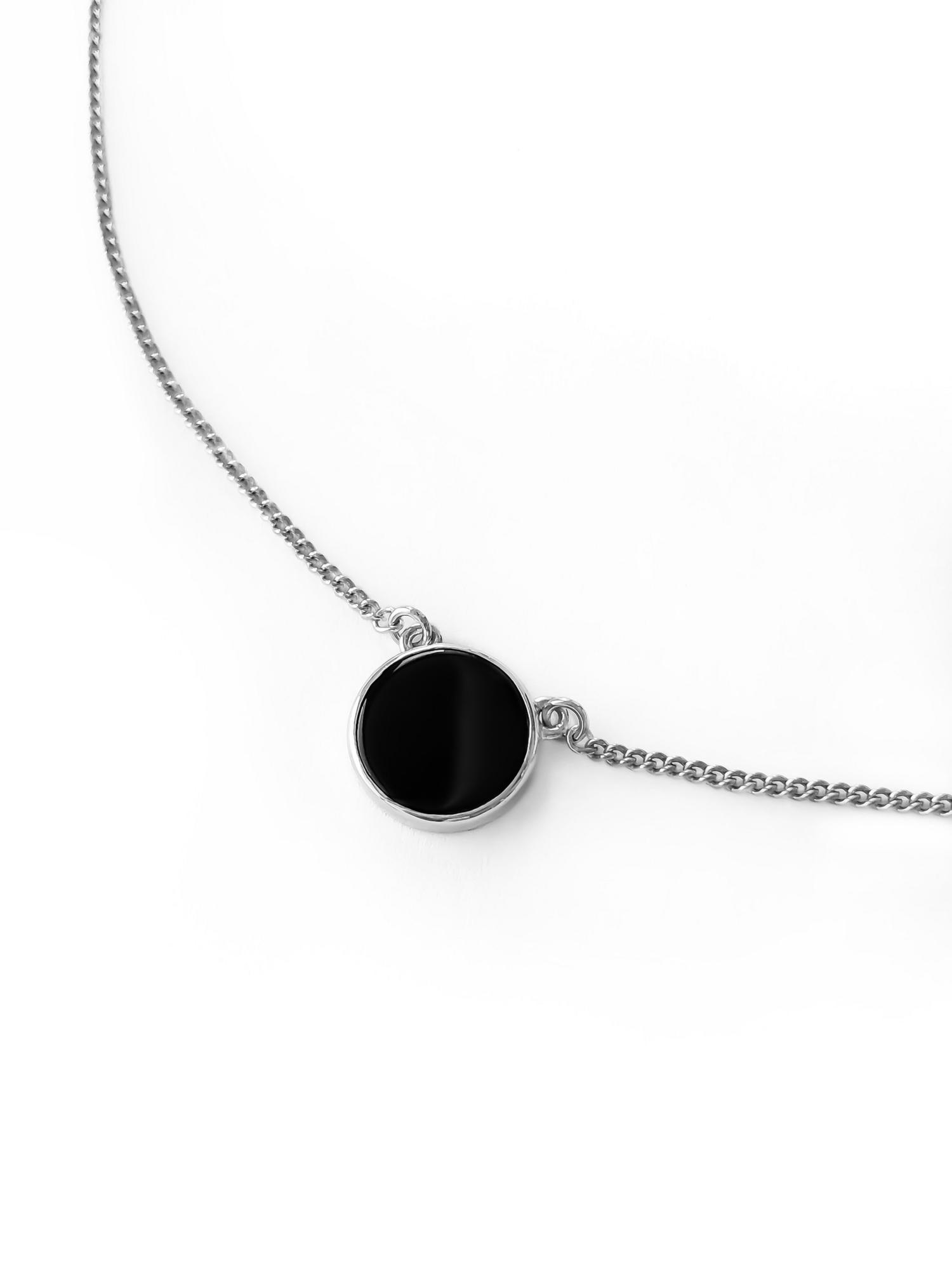 Серебряное колье-чокер "Black" с ониксом