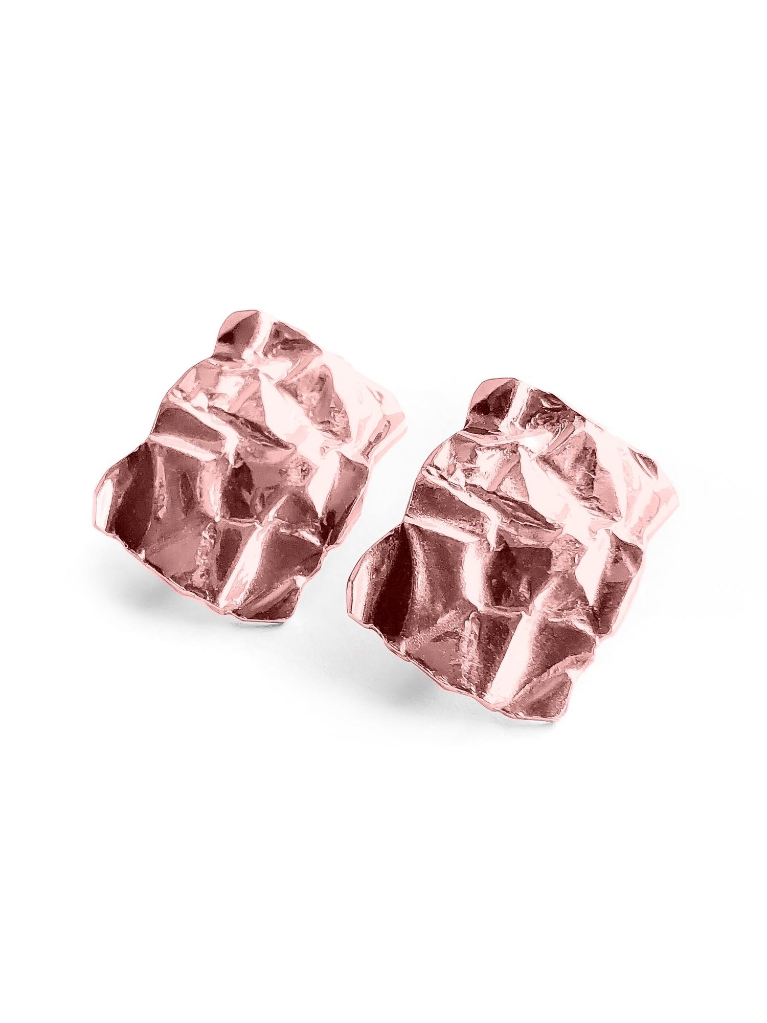 Серебряные серьги-прямоугольники "Folio" pink