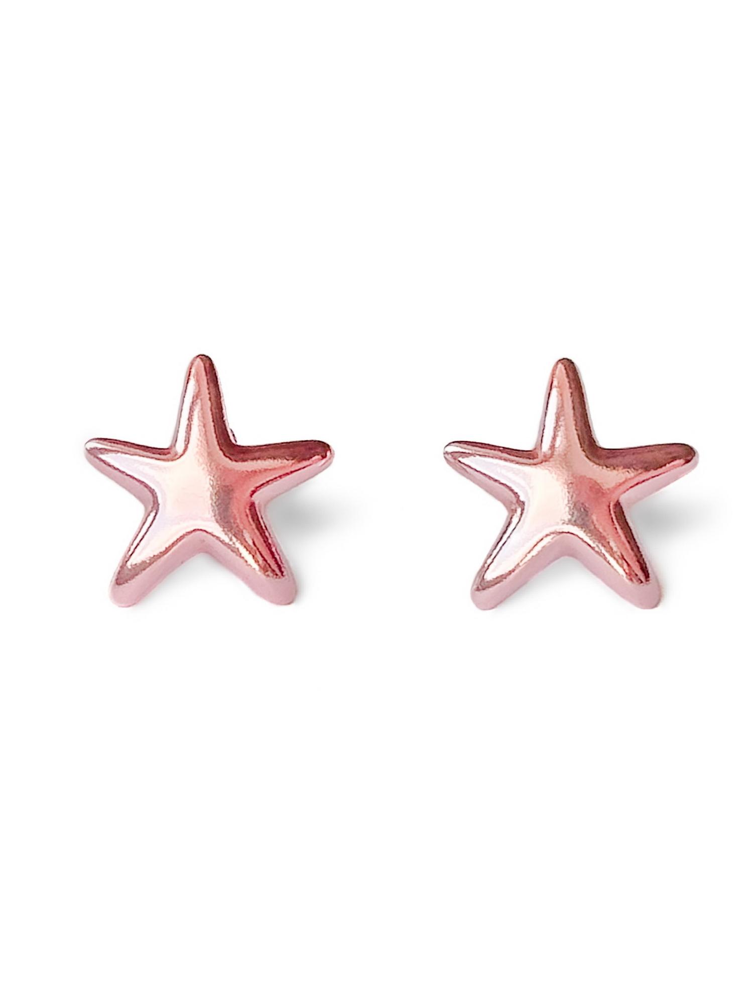 Серебряные серьги-пусеты "Star" pink