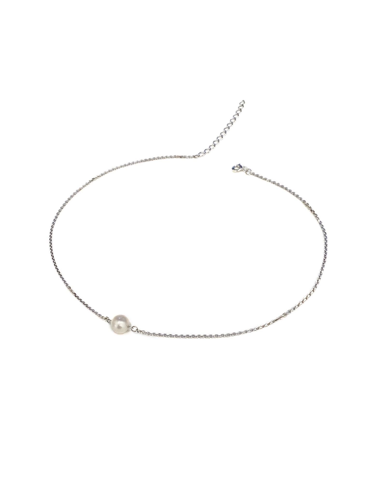Серебряное колье-чокер "Base pearl"