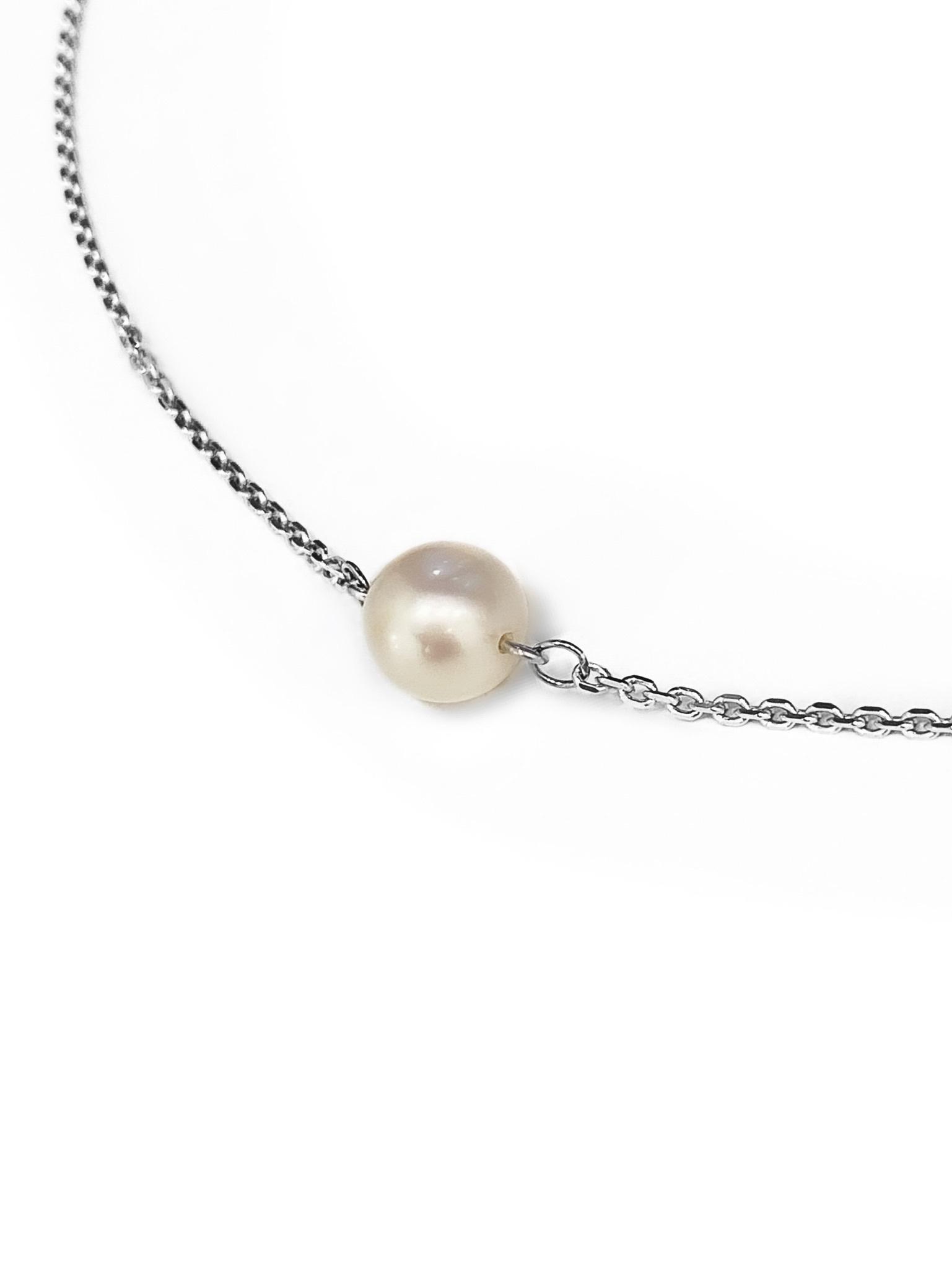 Серебряное колье-чокер "Base pearl"