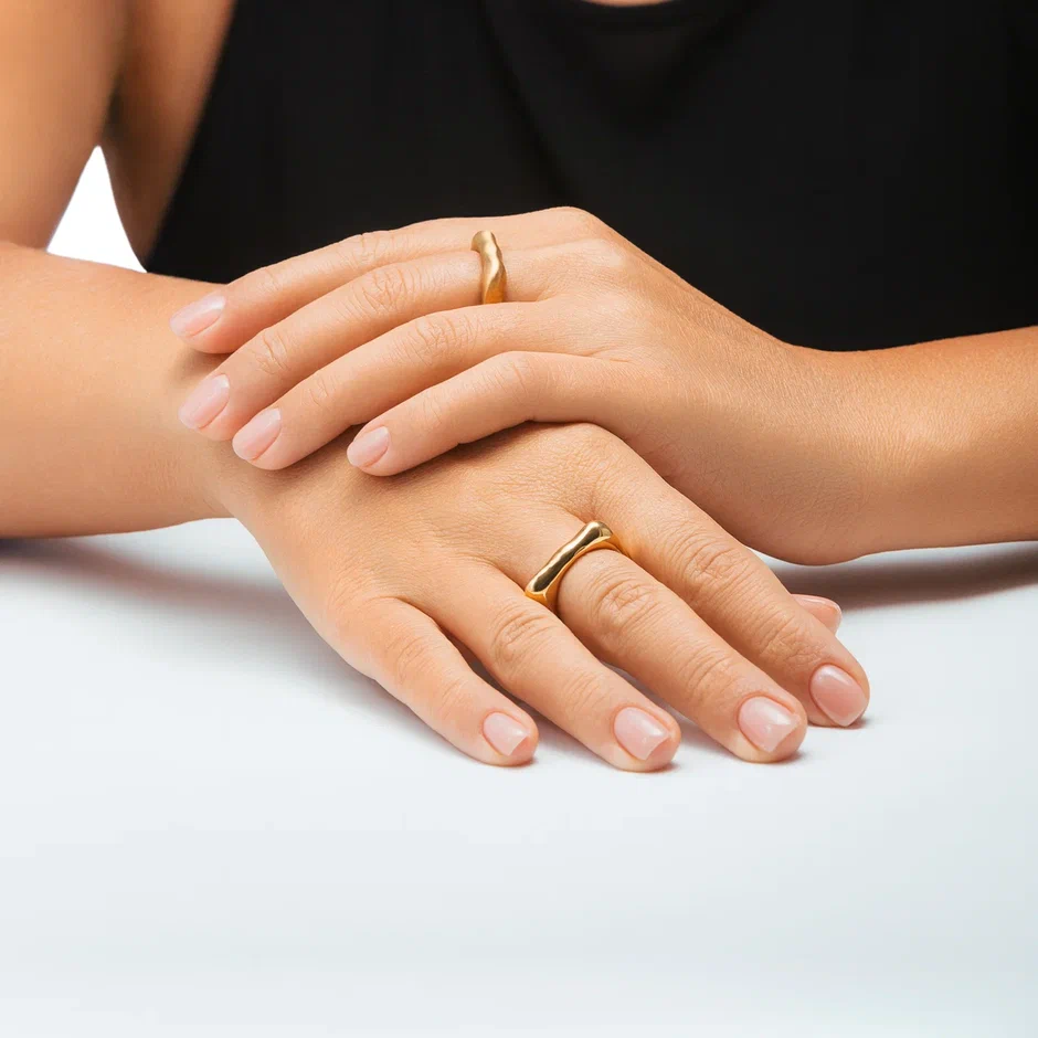 Кольцо Мягкий квадрат GOLD сатин