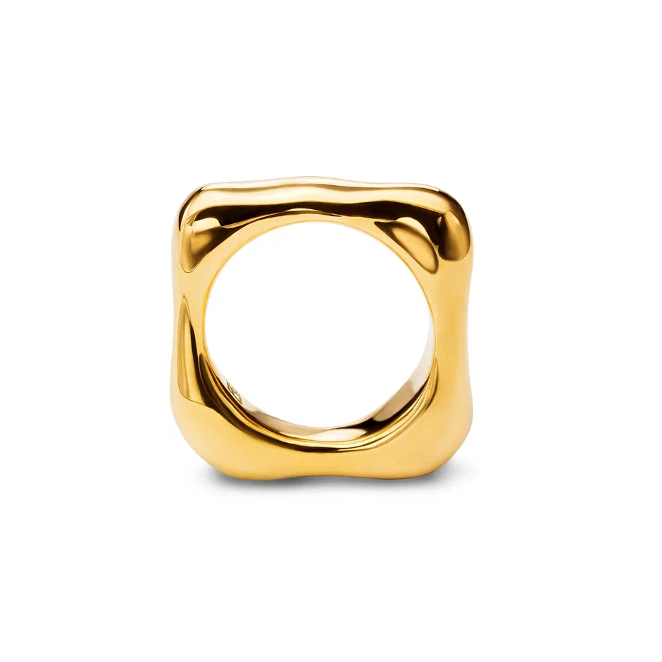 Кольцо Мягкий квадрат GOLD
