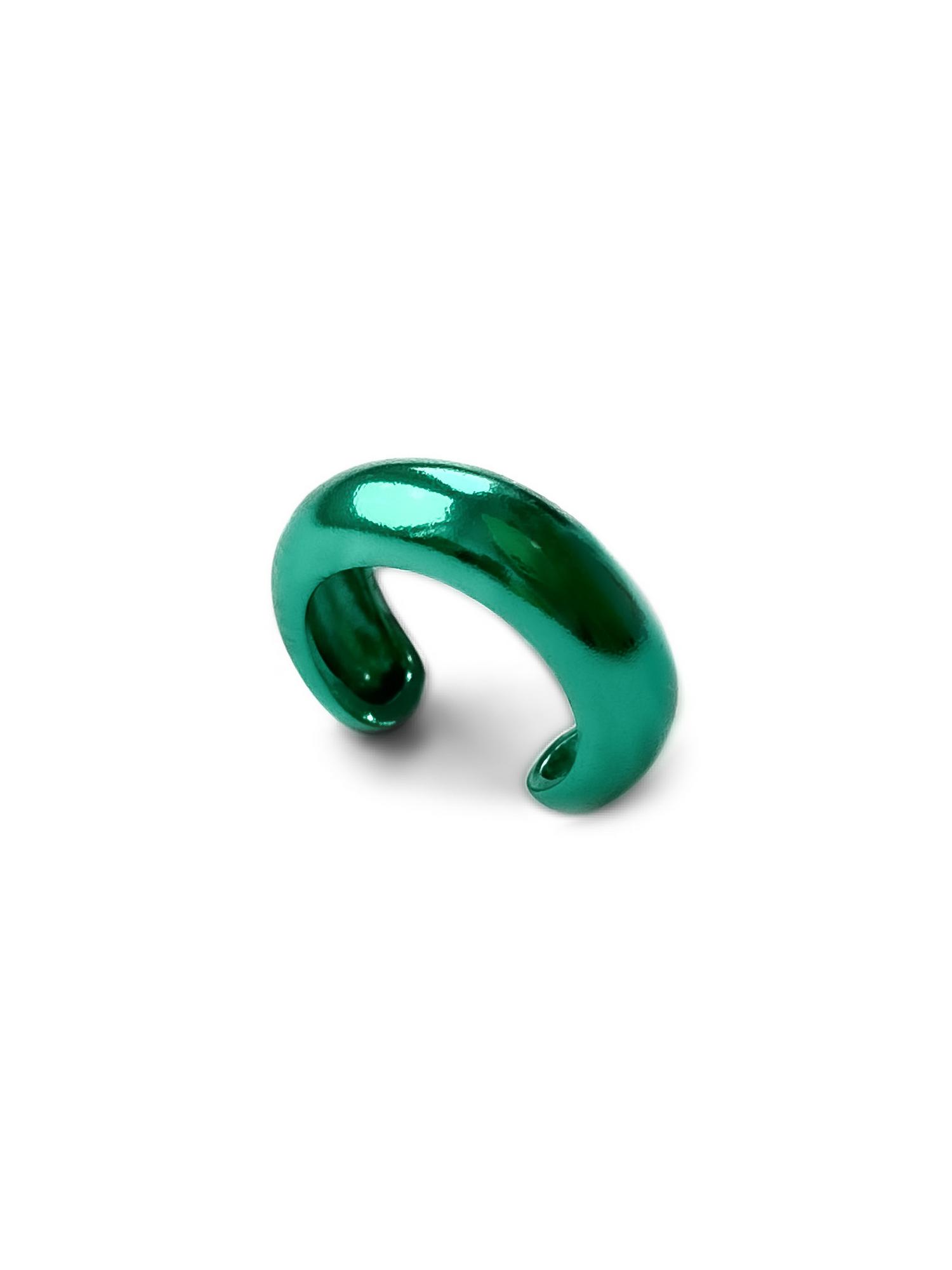 Серебряная серьга-кафф "Bubble" green