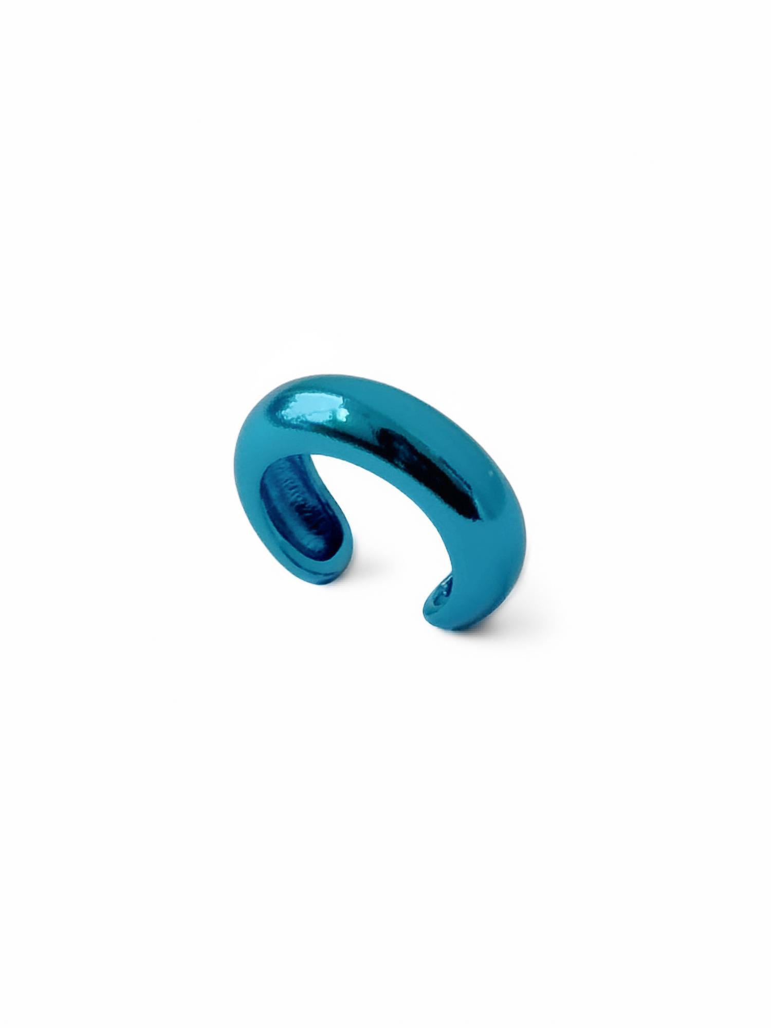 Серебряная серьга-кафф "Bubble" blue