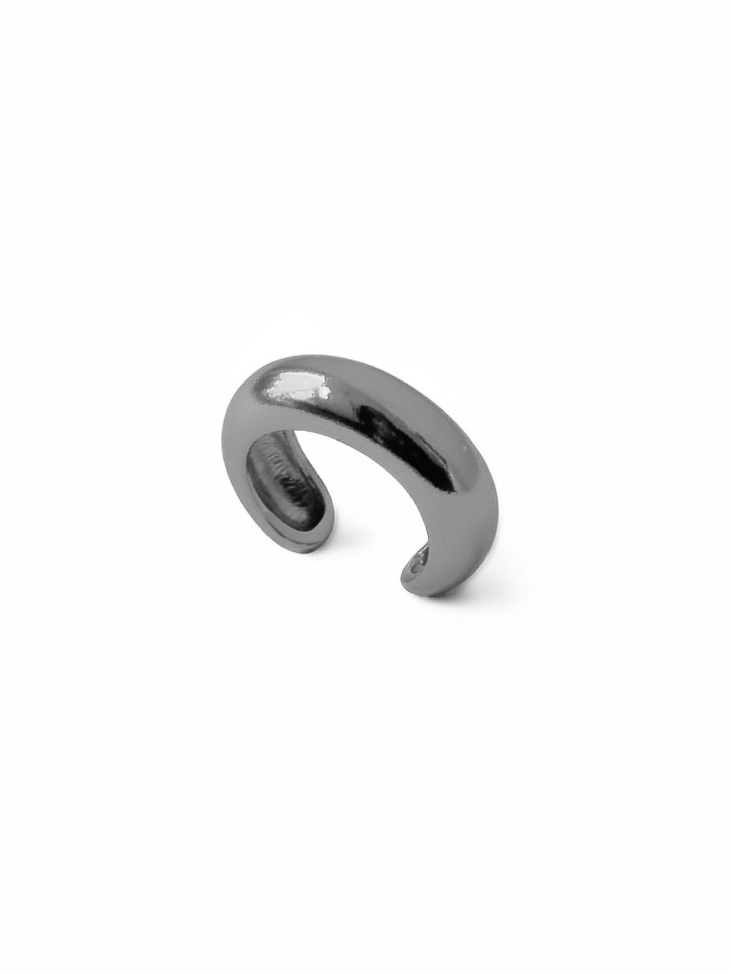 Серебряная серьга-кафф "Bubble" black