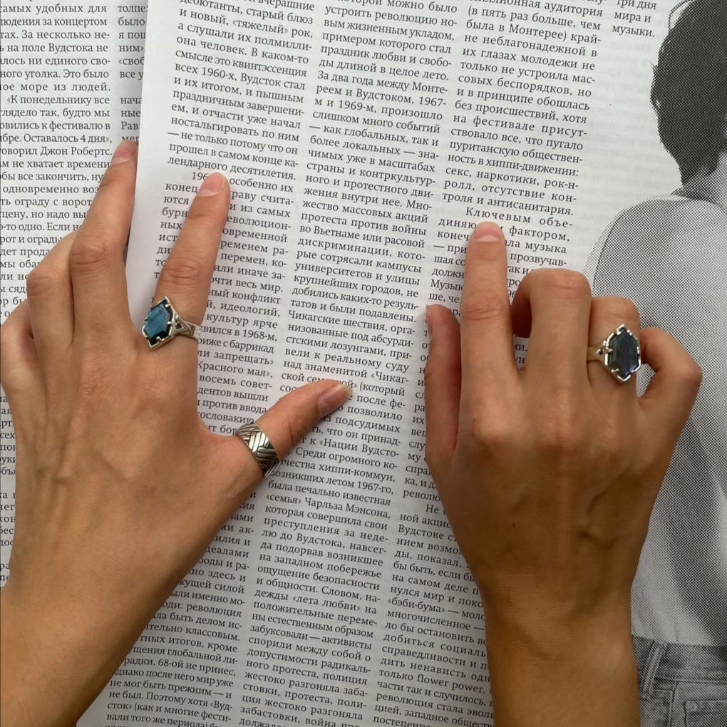 Серебряное кольцо HONU 2 с лабрадоритом