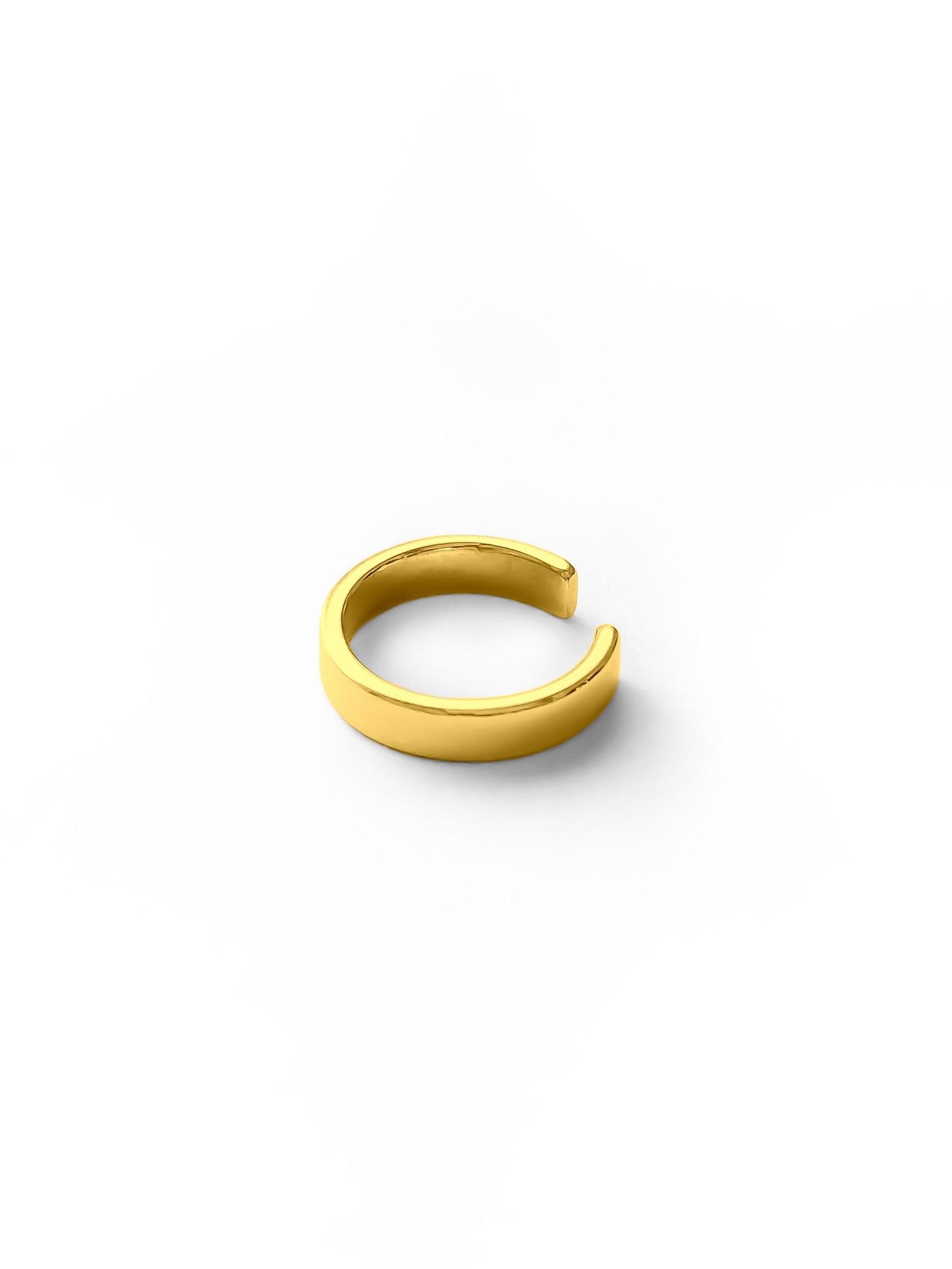 Серебряная серьга-кафф "Сircle gold", 2 мм