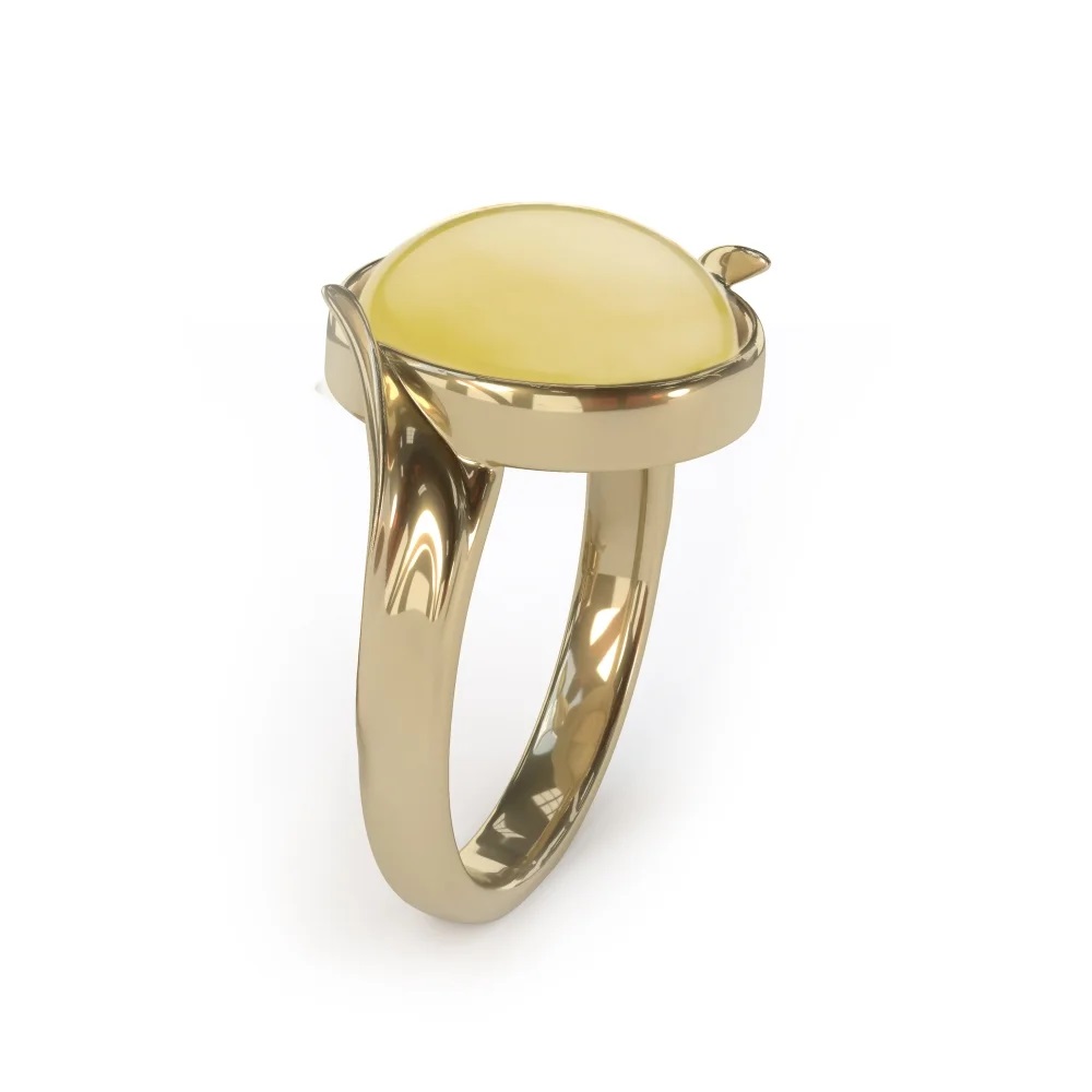 Кольцо серебряное с янтарём R9222ZM