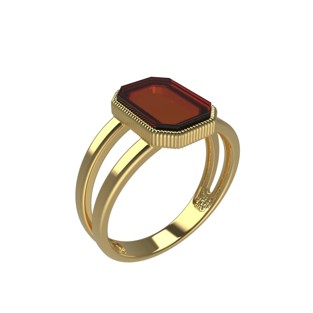 Кольцо серебряное с янтарём R20040ZK