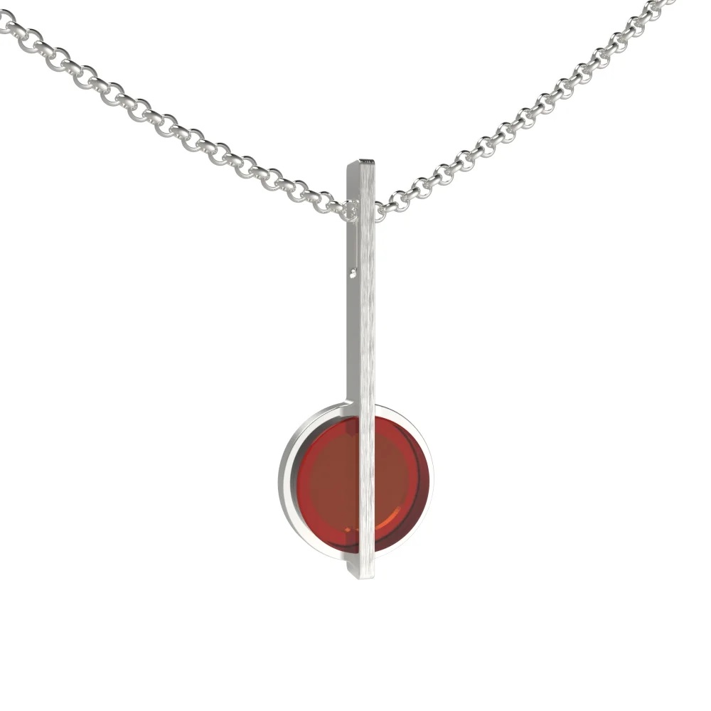 Кулон серебряный с янтарём P20047SV