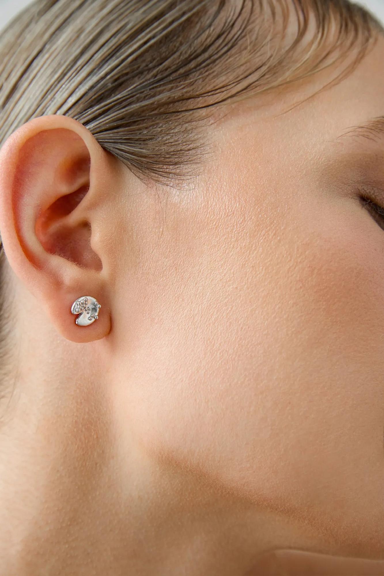 Серебряные серьги-пусеты «Васюганские болота»