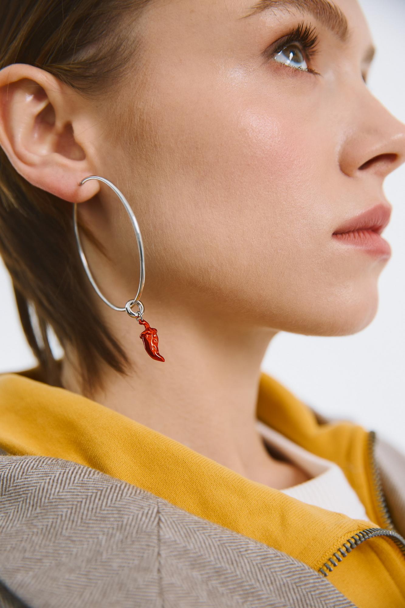 Серебряная подвеска «Перчик» red